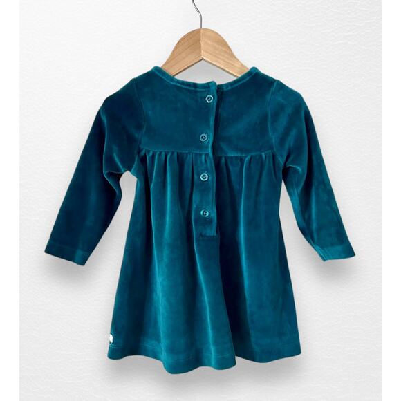 RuffleButts Velour Smocked Dress, 18-24 Months - Picture 3 of 8